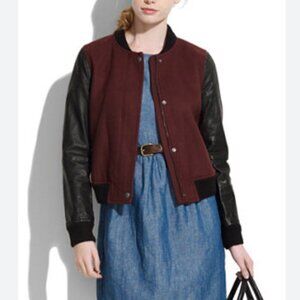 Madewell Wool + Leather Varsity Jacket (XS)